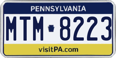PA license plate MTM8223