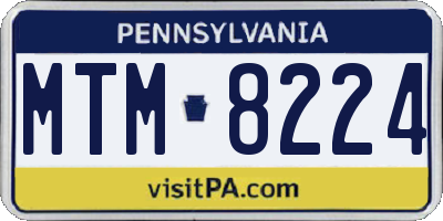 PA license plate MTM8224
