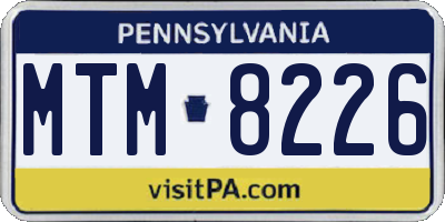 PA license plate MTM8226