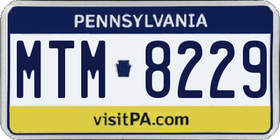 PA license plate MTM8229