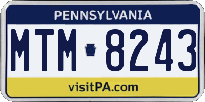 PA license plate MTM8243