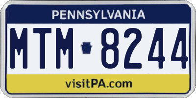 PA license plate MTM8244