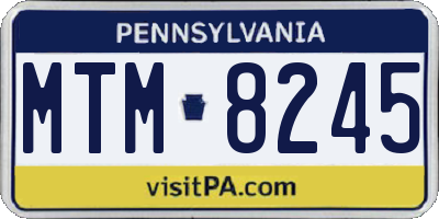 PA license plate MTM8245