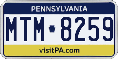 PA license plate MTM8259