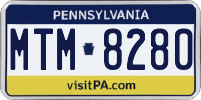 PA license plate MTM8280