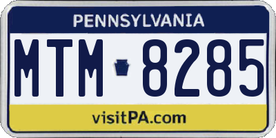 PA license plate MTM8285