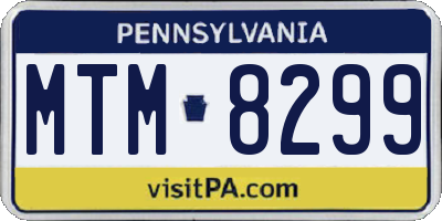 PA license plate MTM8299