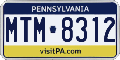 PA license plate MTM8312
