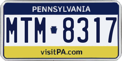 PA license plate MTM8317
