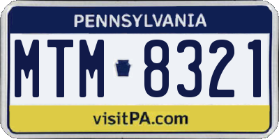 PA license plate MTM8321