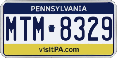 PA license plate MTM8329