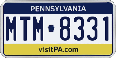 PA license plate MTM8331