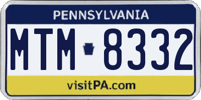 PA license plate MTM8332
