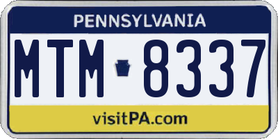 PA license plate MTM8337