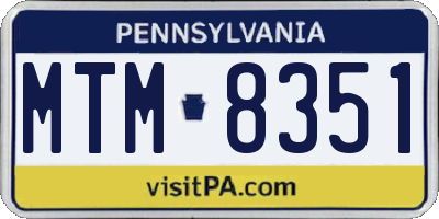 PA license plate MTM8351