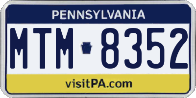 PA license plate MTM8352