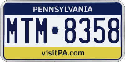 PA license plate MTM8358
