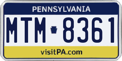 PA license plate MTM8361