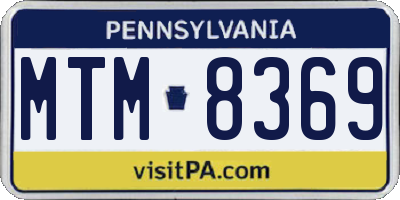 PA license plate MTM8369