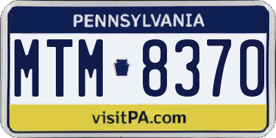 PA license plate MTM8370