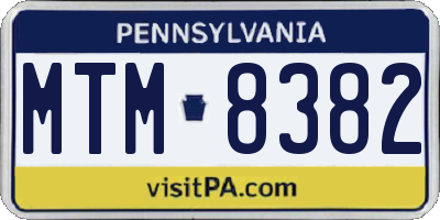 PA license plate MTM8382