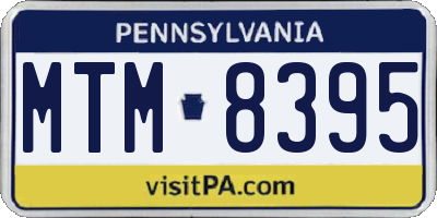 PA license plate MTM8395