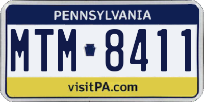 PA license plate MTM8411