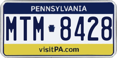 PA license plate MTM8428