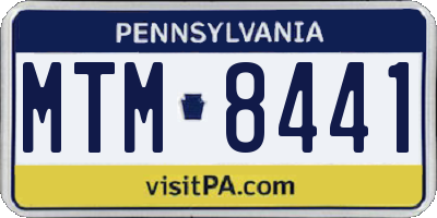 PA license plate MTM8441