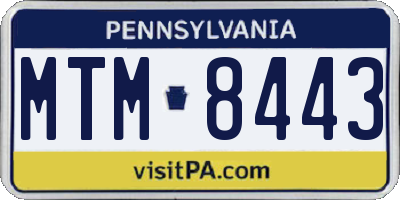 PA license plate MTM8443