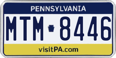 PA license plate MTM8446