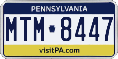 PA license plate MTM8447