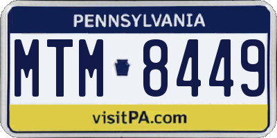 PA license plate MTM8449