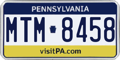 PA license plate MTM8458
