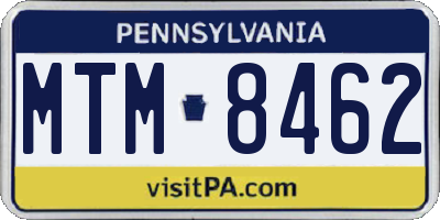 PA license plate MTM8462