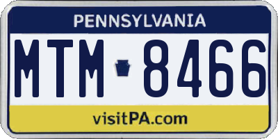 PA license plate MTM8466