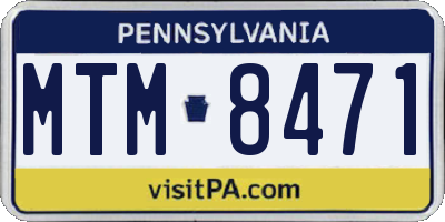 PA license plate MTM8471