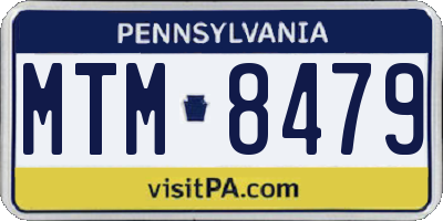 PA license plate MTM8479
