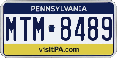 PA license plate MTM8489