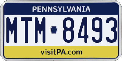 PA license plate MTM8493