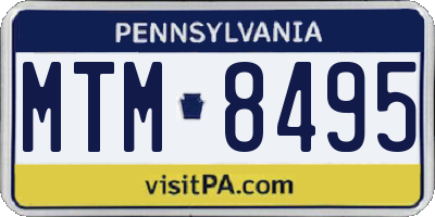 PA license plate MTM8495