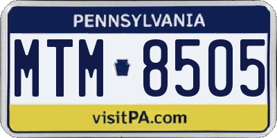 PA license plate MTM8505