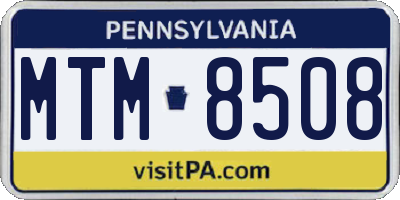 PA license plate MTM8508