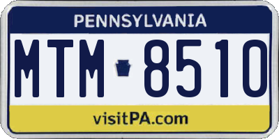 PA license plate MTM8510