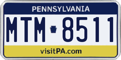 PA license plate MTM8511