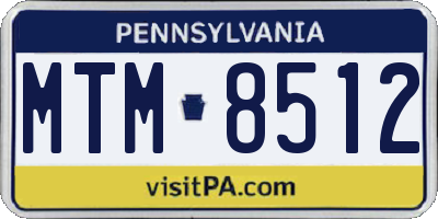 PA license plate MTM8512