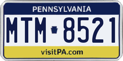PA license plate MTM8521