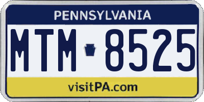 PA license plate MTM8525