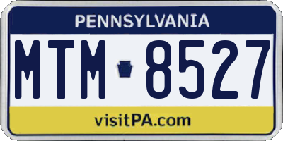 PA license plate MTM8527