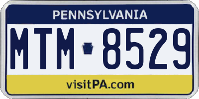PA license plate MTM8529